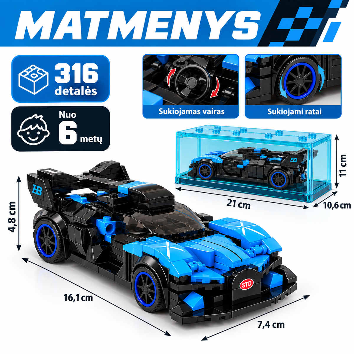 Pingao Blocks 95002 matmenys ir funkcijos