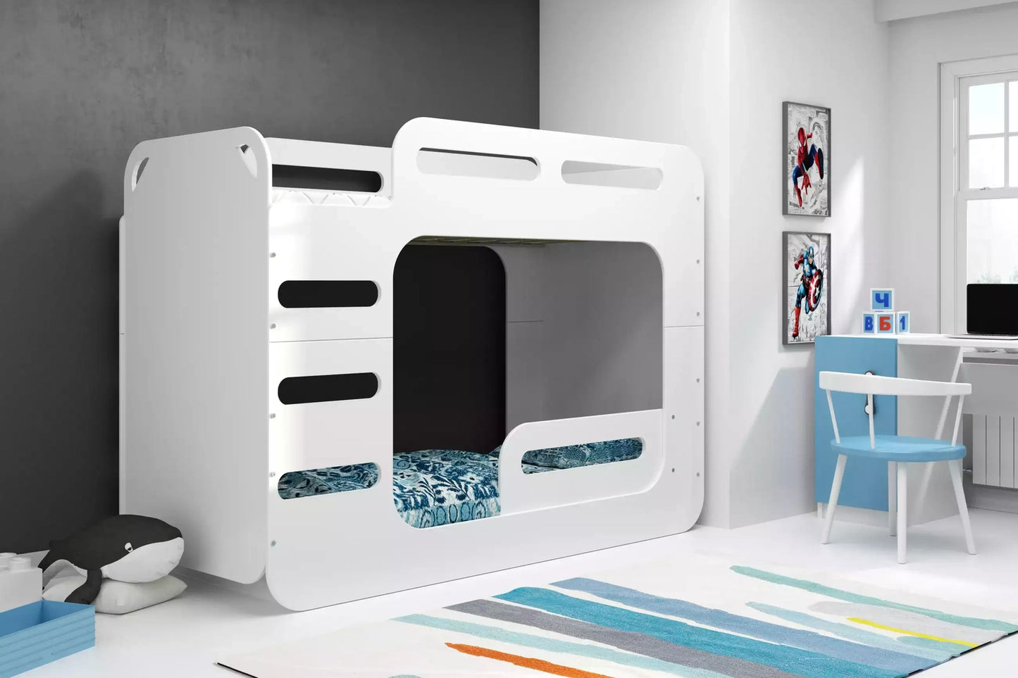 Dviaukštė jaunuolių lova MAX 2, 80x200 cm, su čiužiniais – pagrindinis vaizdas