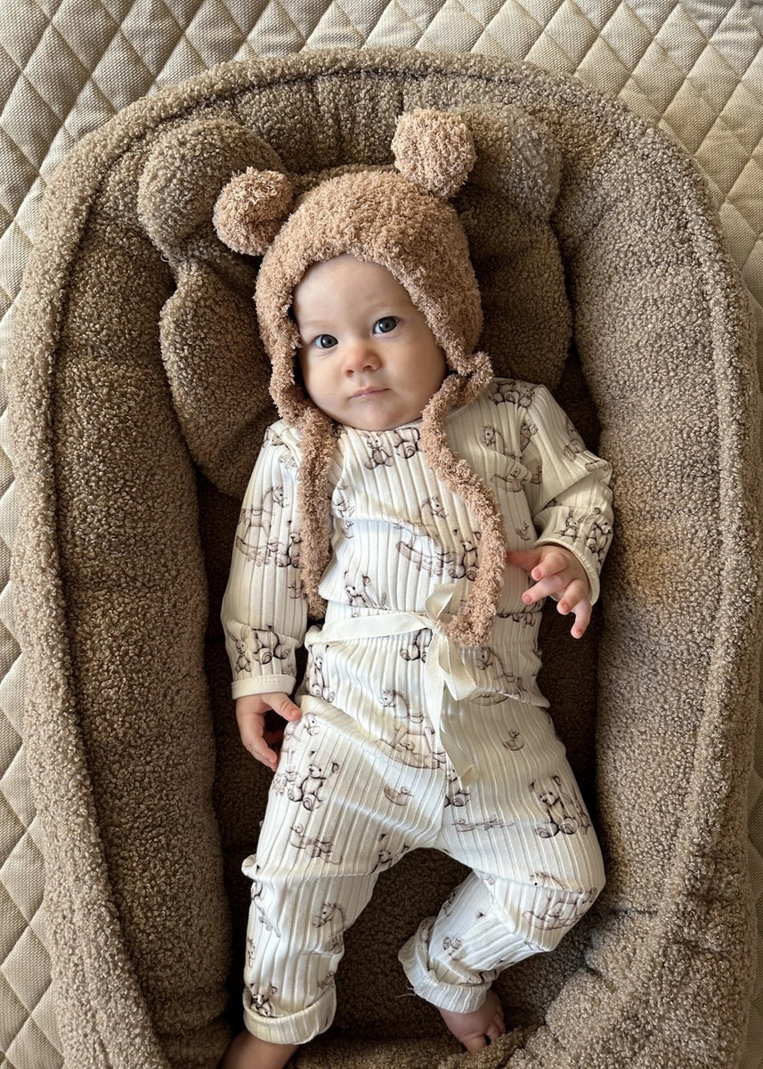 Kūdikių lizdelis Meškutis su pliušine pagalvėle – ypač švelnus ir jaukus