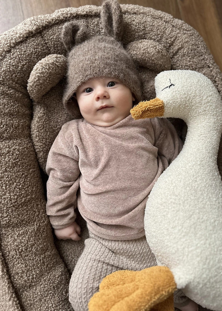 Kūdikių lizdelis Meškutis su pliušine pagalvėle – ypač švelnus ir jaukus