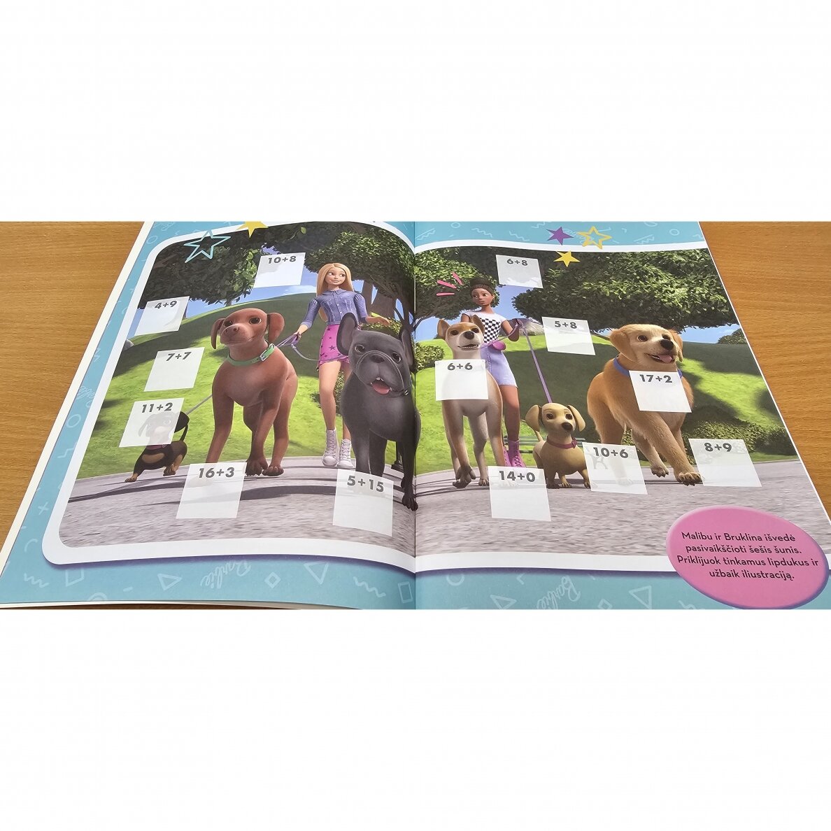Skaičiuok su Barbie Sudėtis Knygelės puslapio pavyzdys – vaizdas 2
