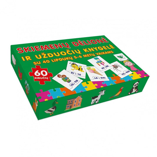 Skiemenų dėlionė ir užduočių knygelė su 40 lipdukų, 5-6 metų vaikams – pagrindinis vaizdas