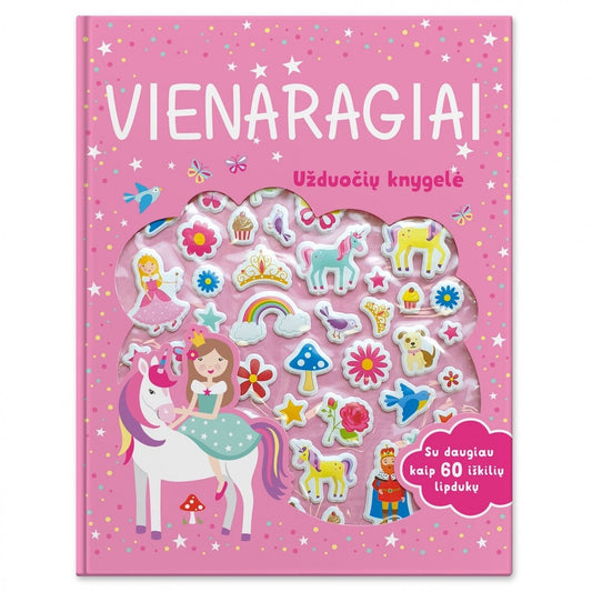 Užduočių knygelė VIENARAGIAI su daugiau kaip 60 iškilių lipdukų – pagrindinis vaizdas