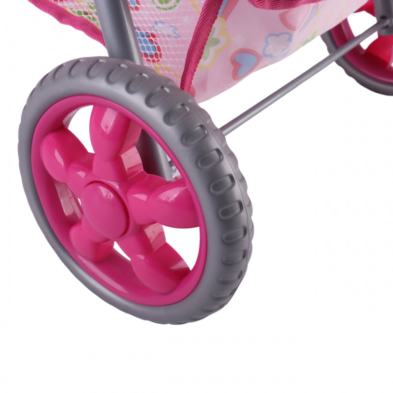 WOOPIE ROYAL lėlių vežimėlis su spalvingomis širdelėmis – vaizdas 4