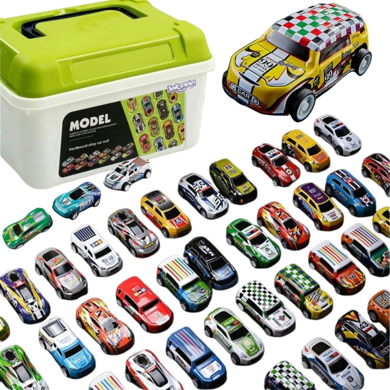 30 Mašinyčių rinkinys su dėže - vaizdas 2