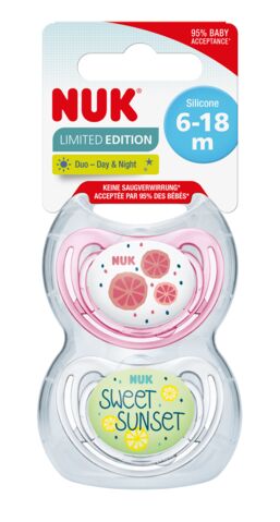 NUK 176280 Silikoninis čiulptukas 6-18mėn FREESTYLE FRUITS 2vnt
