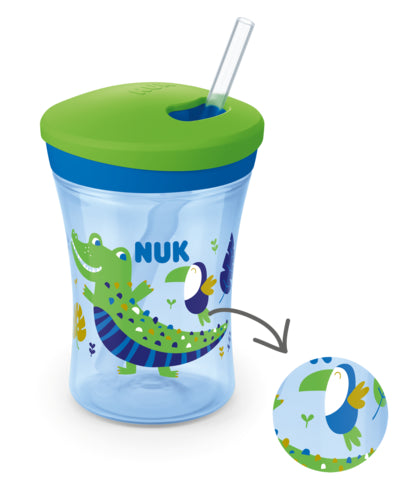NUK 255574 EVOLUTION ACTION CUP 230 ml 12+ KAMELEON neišsiliejantis puodelis – vaizdas 2