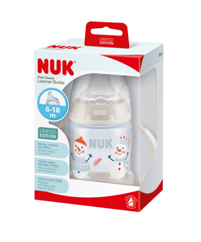 NUK 215293Z rinkinys FC buteliukas 150ml su rankenėlėmis SNOW - vaizdas 3