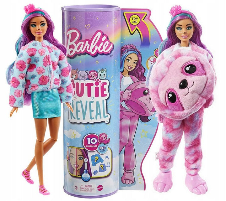 Barbie Cutie Reveal Lėlė, persirengusi tinginiu