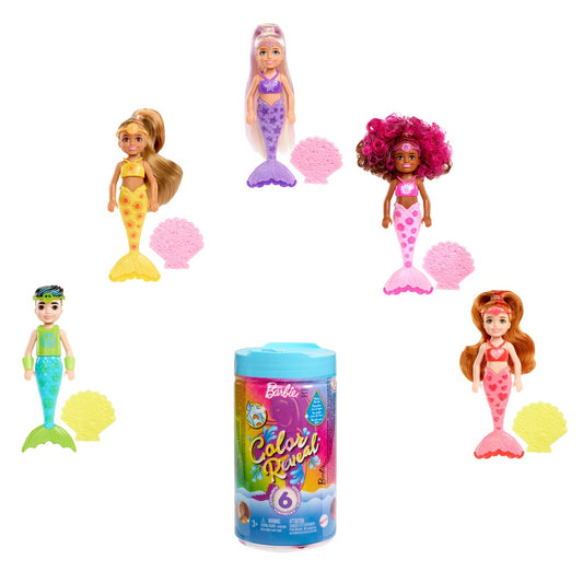 Barbie Color Reveal Chelsea Mermaid Doll Colorful Surprise lėlė