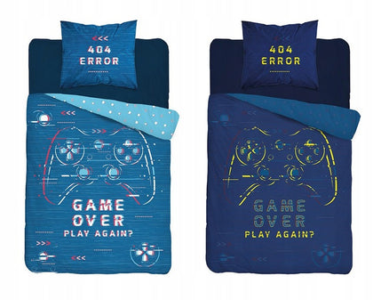 Tamsoje šviečiančios patalynės komplektas GAME OVER 140x200