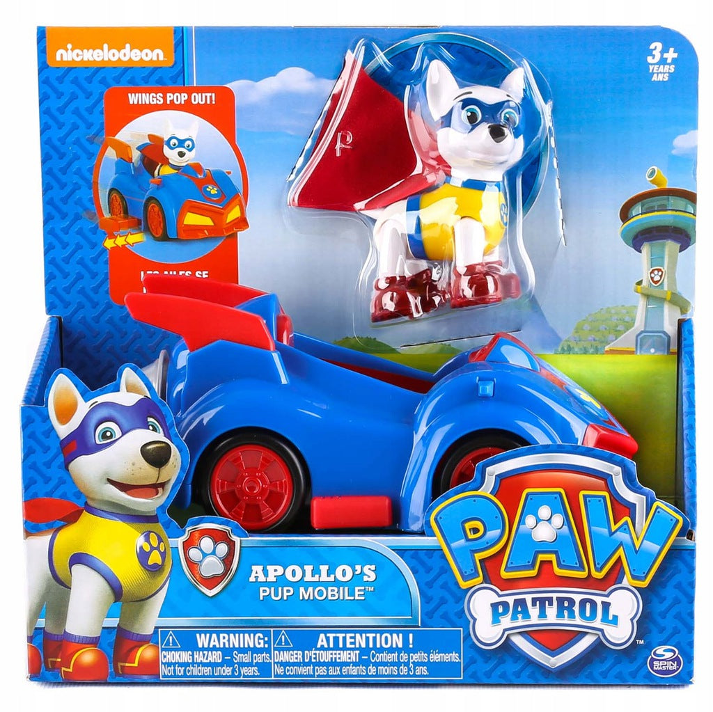 Paw Patrol Apollo's Pup Mobile figūrėlė ir automobilis