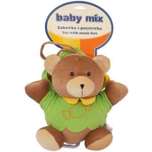 BABY MIX Pliušinis muzikinis Meškiukas, žalias, 46552, TK/P/1034-0700