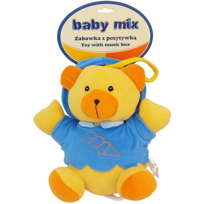 BABY MIX Pliušinis muzikinis meškutis, mėlynas, 17218, TK/P/1034-0300