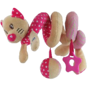 BABY MIX Pakabinamas spiralinis žaislas Kačiukas, rožinis, 33260, STK-17519C