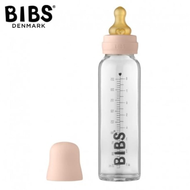 BIBS Antikolikinis stiklinis buteliukas, 225 ml, Blush, 5014244