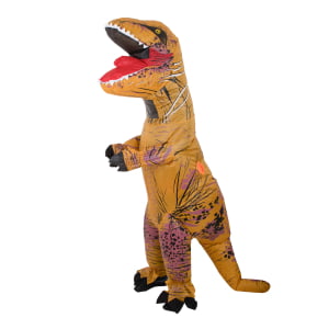 T-REX Milžiniškas rudas pripučiamas dinozauro kostiumas, 1,5-1,9 m