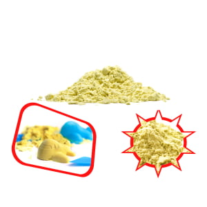 Kinetinis smėlis maišelyje, 1 kg, geltonos spalvos