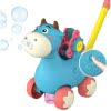 WOOPIE Stumiamas žaislas su garsu ir muilo burbulais Karvė, mėlyna