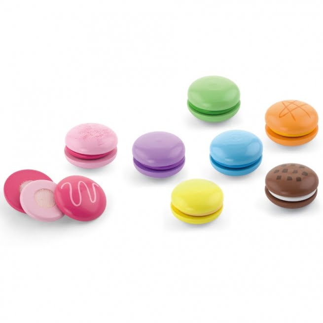 Viga Toys Medinis konditerijos gaminių rinkinys su spalvotais makaronsais, 8 dalys