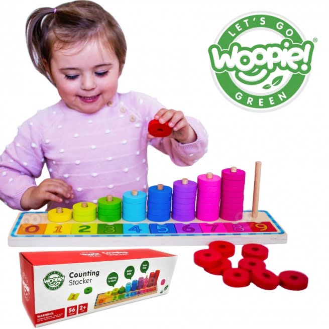 WOOPIE Medinė mokomoji dėlionė Green Montessori, 56 dalys