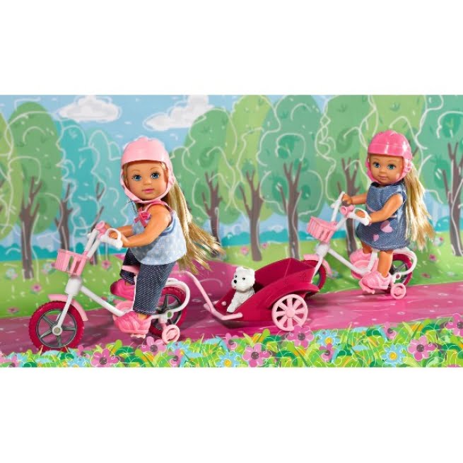 Simba Toys Lėlė EVI Love ant turistinio dviračio