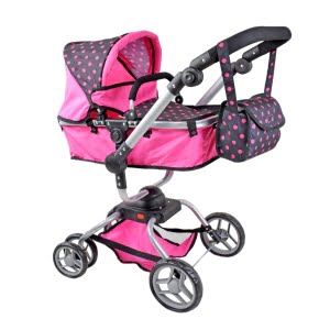 Lėlių vežimėlis MEGA 9623, rožinis