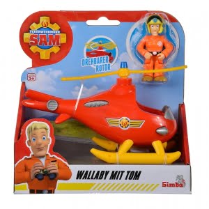 Simba Sraigtasparnis Fireman Sam su figūrėle Wallaby mini