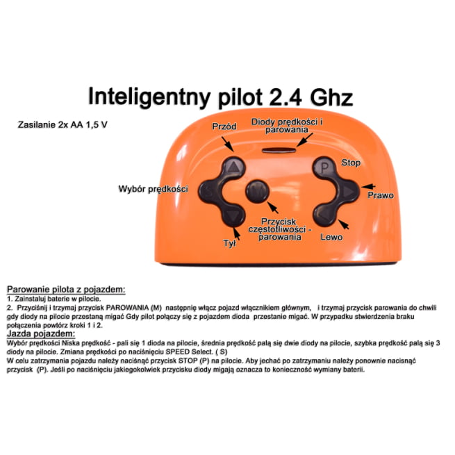 2,4 GHz nuotolinio valdymo pultas transporto priemonėms PILOT-P-18-XJL588
