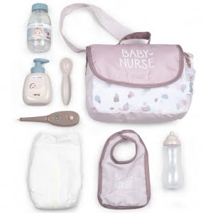 SMOBY Kūdikio lėlės persirengimo krepšys su priedais
