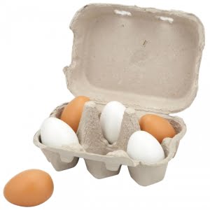 Viga Toys Mediniai kiaušiniai kartoninėje dėžutėje