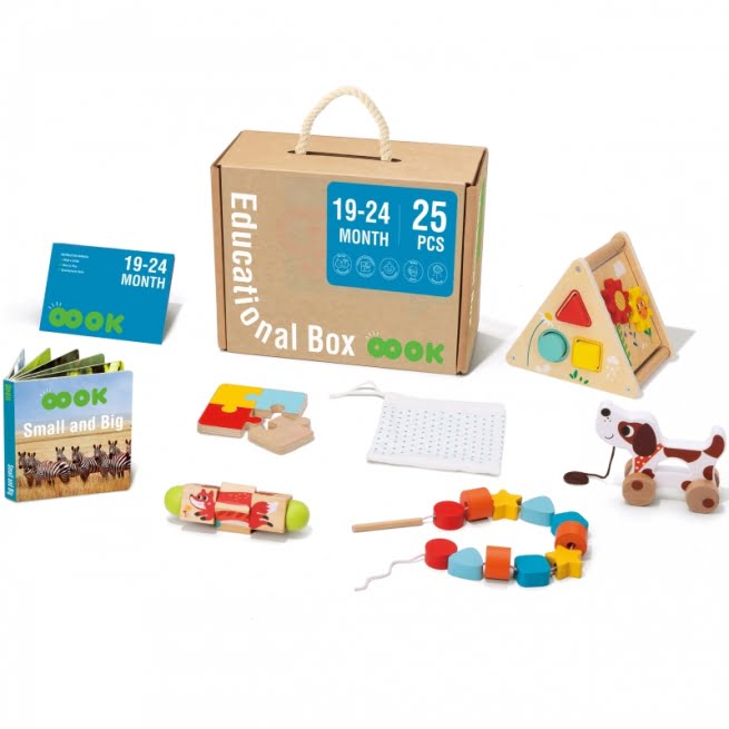 Tooky Toy Mokomųjų medinių žaislų rinkinys Montessori 6in1, nuo 19 mėn.