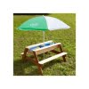 AXI Smėlio ir vandens stalas su suolais ir skėčiu, šviesus rudas