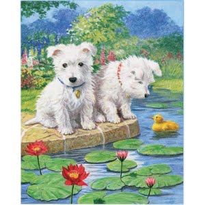 Norimpex Deimantinė mozaika Dogs and lilies